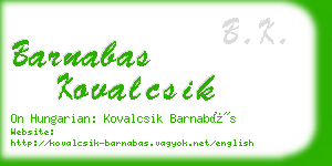 barnabas kovalcsik business card